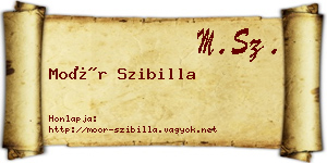 Moór Szibilla névjegykártya